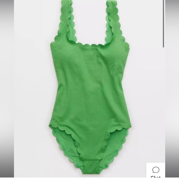 NWOT Aerie Waffle Scalloped Low-Back One Piece - Picture 1 of 5